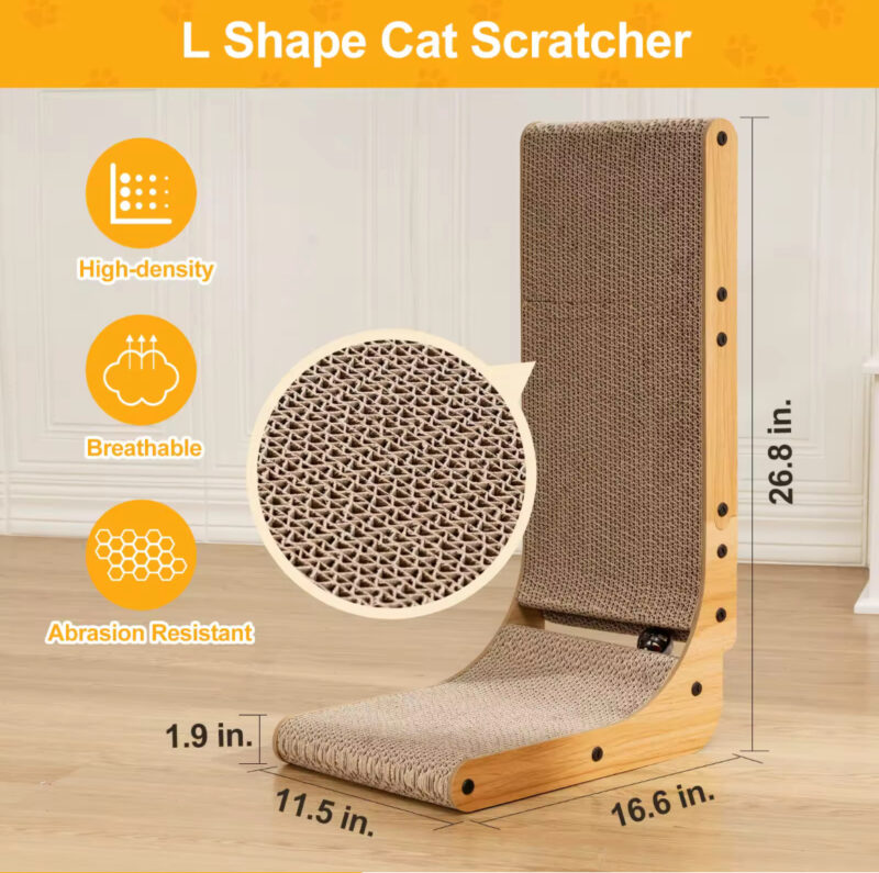 Durable L-Shaped Cat Scratcher